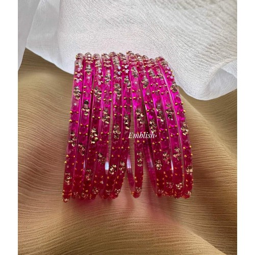 Pink Glass Bangles