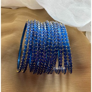Blue Rain Drop Glass Bangles