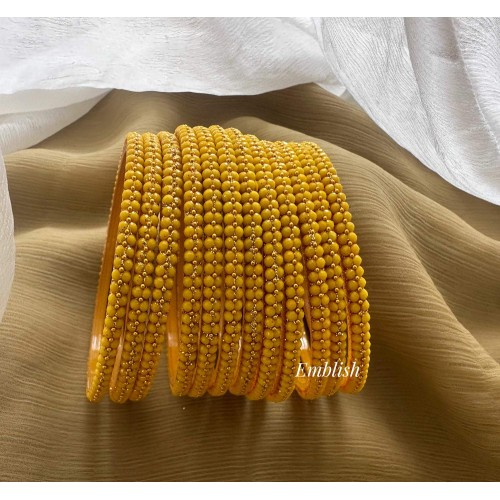 Unique Yellow Glass Bangles