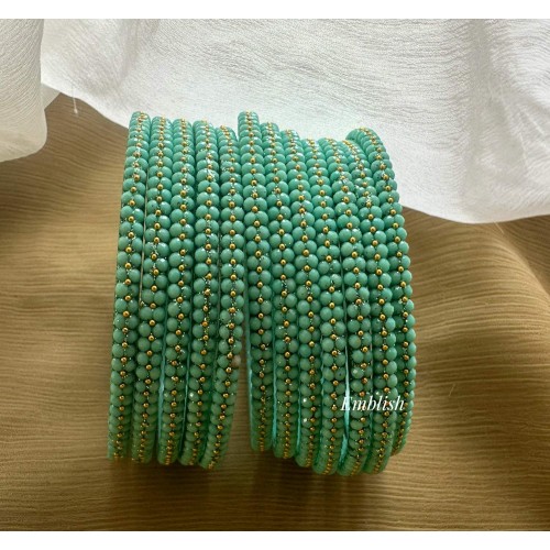 Pastel Green Unique Glass Bangles