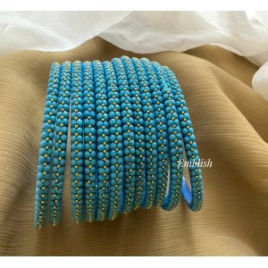Sky Blue Unique Glass Bangles