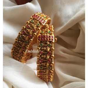 Matt finish antique Lakshmi coin bangles 