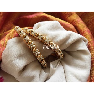 Pearl gold beads bangles