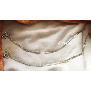 Silver simple anklet