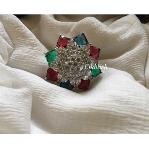 Multi colour Ad stones ring