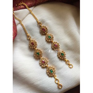 Tilak Ad Ruby green side ear chain 