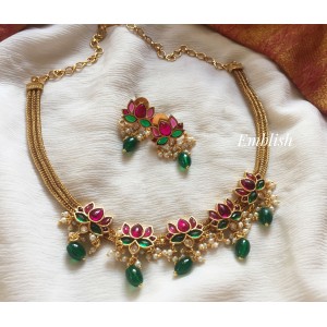 Kemp Lotus with double beads Neckpiece 