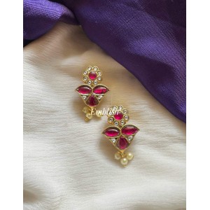 Kundan Jadau Unique Flower Design Bugadi Style Earring