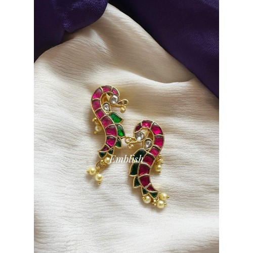Royal Kundan Jadau Peacock Bugadi style Earrings