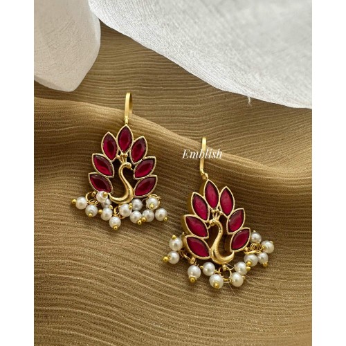 Kundan Jadau Dancing Peacock Bugadi Earrings