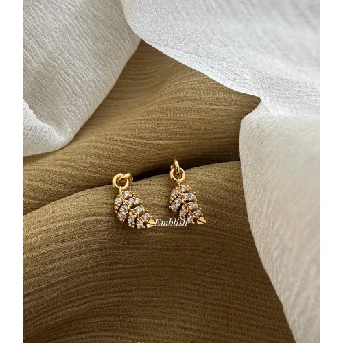 AD Gold alike Pierced Leaf Bugadi Earrings AD Gold alike Pierced Leaf Bugadi Earrings