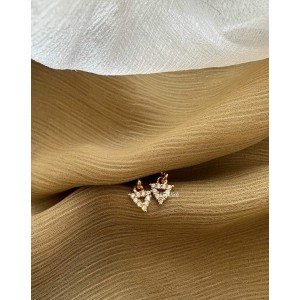 AD Gold alike Pierced Triangle Bugadi Earrings AD Gold alike Pierced Triangle Bugadi Earrings