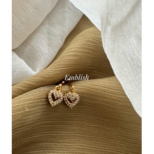 AD Gold alike Pierced Heart Bugadi Earrings AD Gold alike Pierced Heart Bugadi Earrings