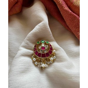 Kundan jadau Flower Half Moon Hair Chotti