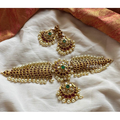 Kemp Vintage Style Flower High Neck Choker