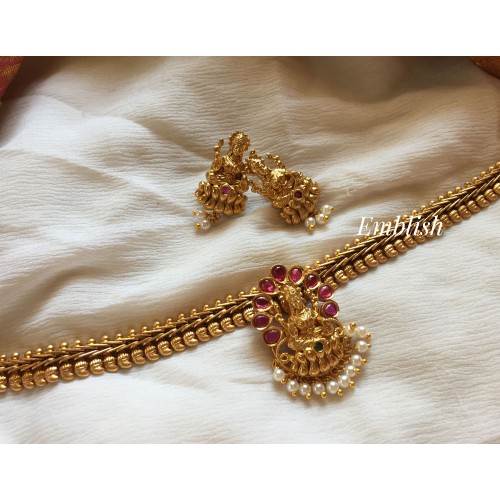 Lakshmi with Pearl drop high neck choker