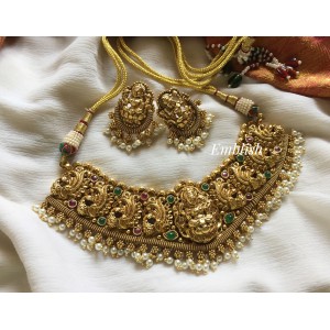 Gold alike Lakshmi Pearl beads new choker