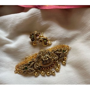Antique Lakshmi High Neck Choker - Gold Beads