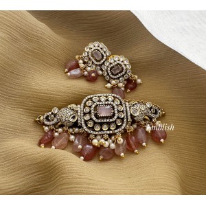 Victorian Double Haathi Choker - Pastel Pink