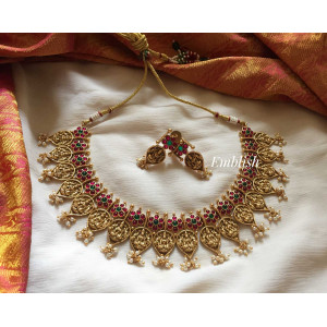 Kemp flower Lakshmi mango pear drop choker