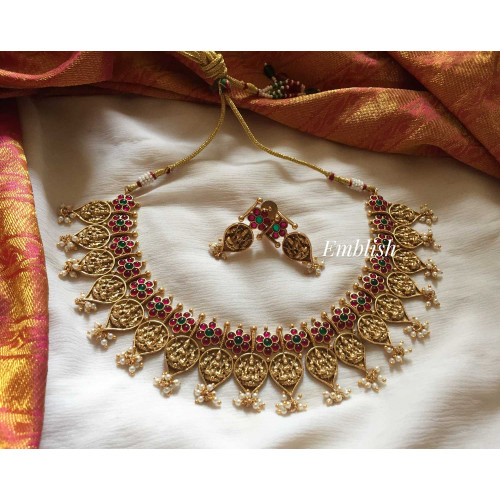 Kemp flower Lakshmi mango pear drop choker