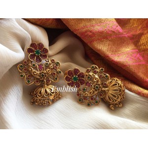 Antique flower cut work earring