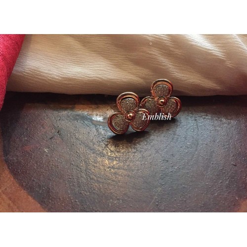 Rose gold flower stud