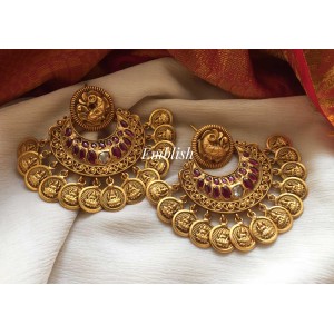 Lakshmi coin hanging peacock Chandbali