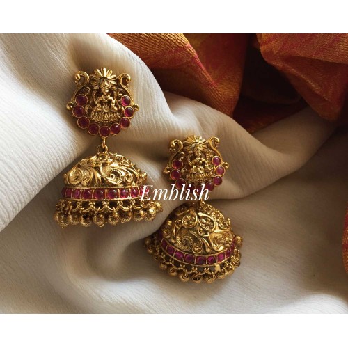 Lakshmi intricate work medium jhumka