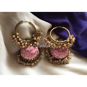 Full loop pearl bunch Meenakari earring