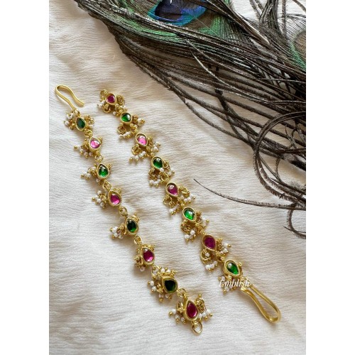 Antique Kundan Jadau Tear Drop Earchain