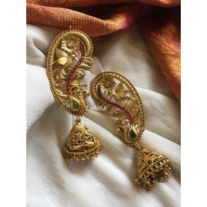 Antique Peacock Earcuff Jhumkha