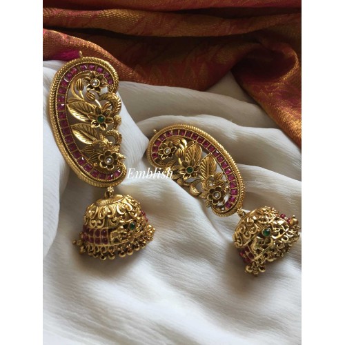 Antique Flower Intricate Earcuff Jhumkha