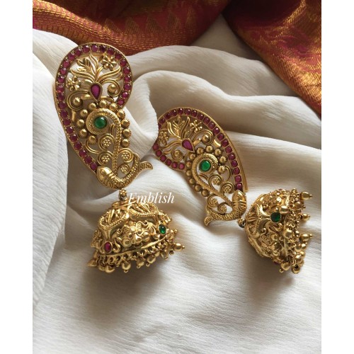 Antique leaf Intricate Earcuff Jhumkha