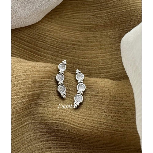 Ad Silver Circle Earcuff Earrings