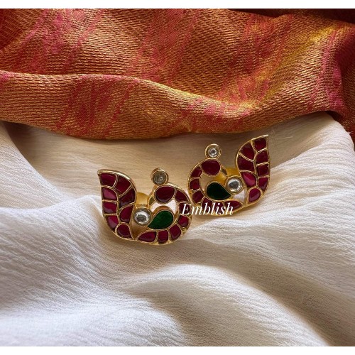 Kundan Jadau Peacock Stud