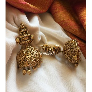 Antique Lakshmi with Gold Drops Earrings.