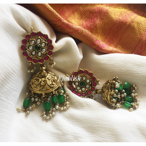 Antique Kundan Jadau Flower Jhumkha 