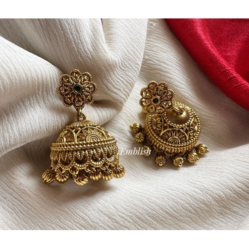 Flower Gold Drop Jhumkha