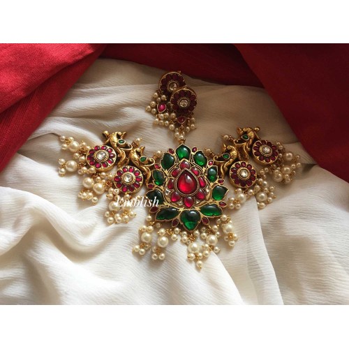 Kundan jadau lotus high neck choker 