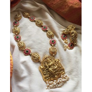 Rice pearls Nagas kundan jadau neckpiece 