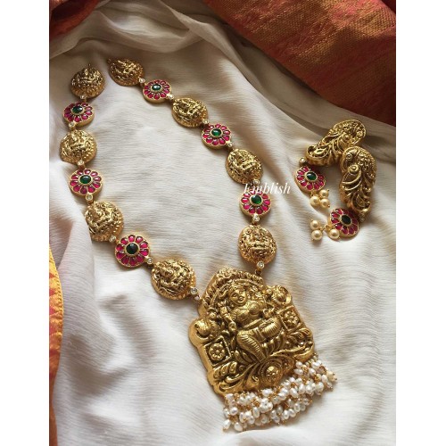 Rice pearls Nagas kundan jadau neckpiece 