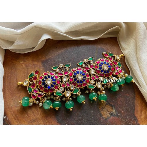 Navrathna kundan jadau high neck choker 