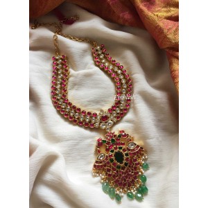 Kundan  jadau triple layer non idol neckpiece 