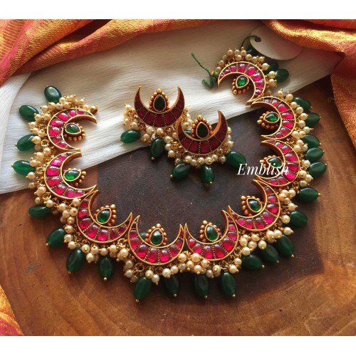 Kundan jadau chand neckpiece