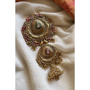 Royal Kemp Flower Peacock Gold drop Choti 