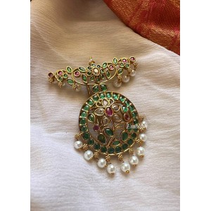 Royal Kemp Flower with Pearl Drops Hair Choti 