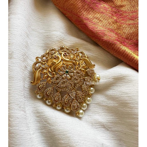 Ad Double Peacock Pearl Drop Chotti - small