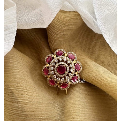 AD Flower Hair Choti - Red