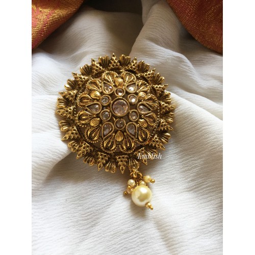 Intricate Flower with Pearl Drop Jada Billa
